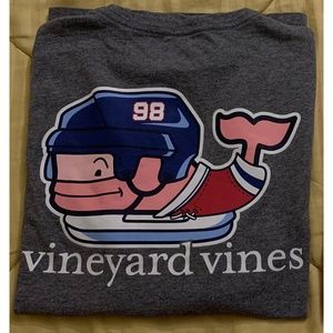 *SOLD* Vineyard Vines Ice Hockey Dark Grey Long Sleeve T-Shirt - Men's S
